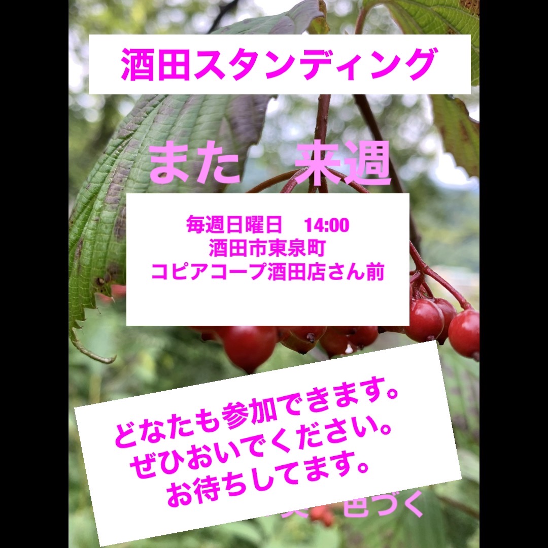 投稿についてもっと詳しく 6/7　改憲反対、9条潰し反対  酒田スタンディング